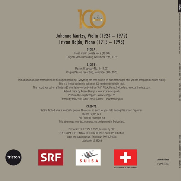 Johanna Martzy - Violin Sonatas Ravel & Bartók