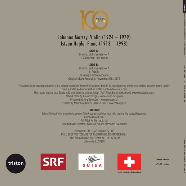 Johanna Martzy - Violin Sonatas Brahms No 1