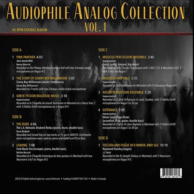 Audiophile Analog Collection Vol. 1 LP Record