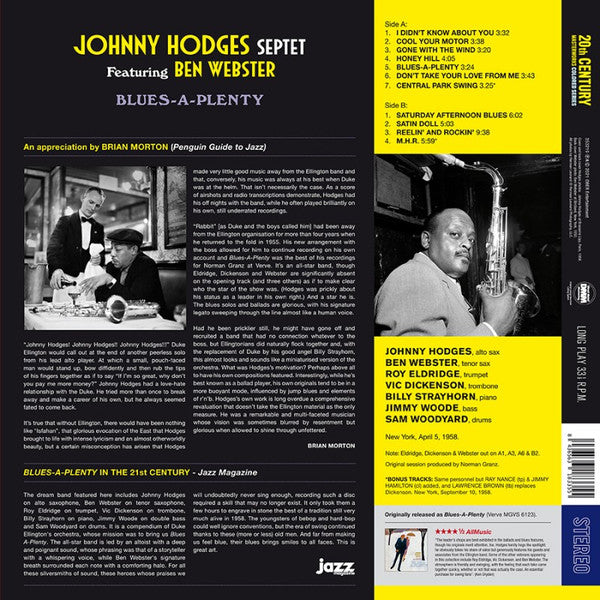 Johnny Hodges Septet featuring Ben Webster - Blues-A-Plenty