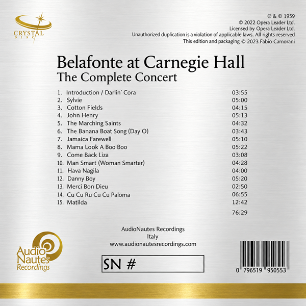Harry Belafonte - Belafonte At Carnegie Hall [Crystal Disc CD]