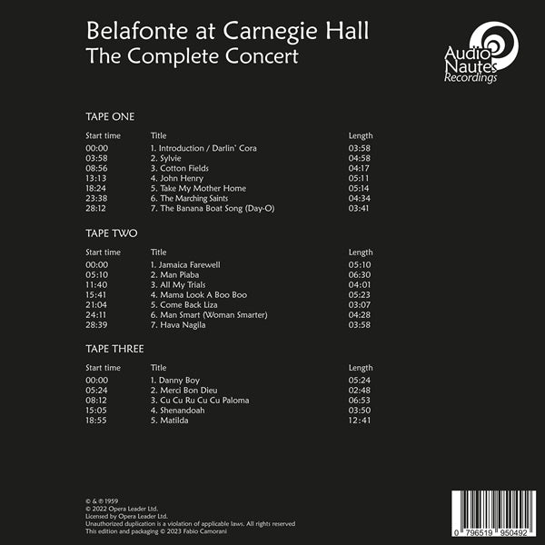 Harry Belafonte - Belafonte At Carnegie Hall
