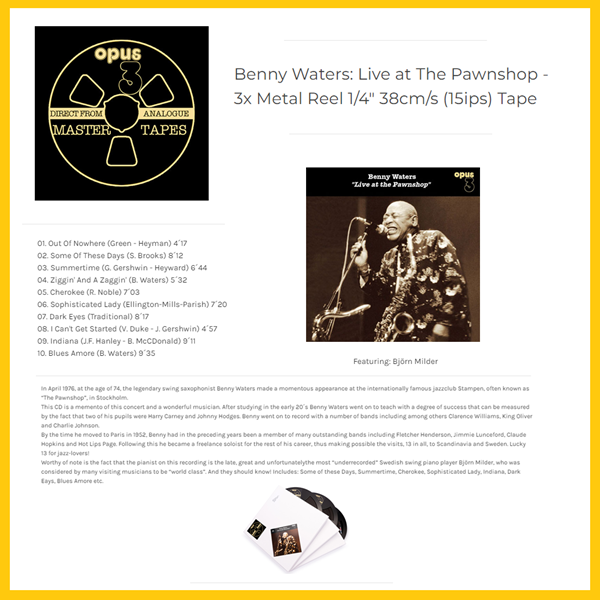 Benny Waters - Live at The Pawnshop