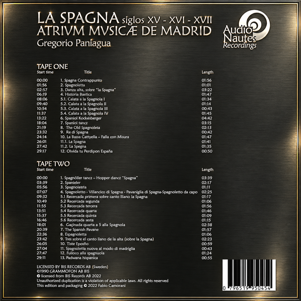 Gregorio Paniagua - La Spagna [2xReel Tape]