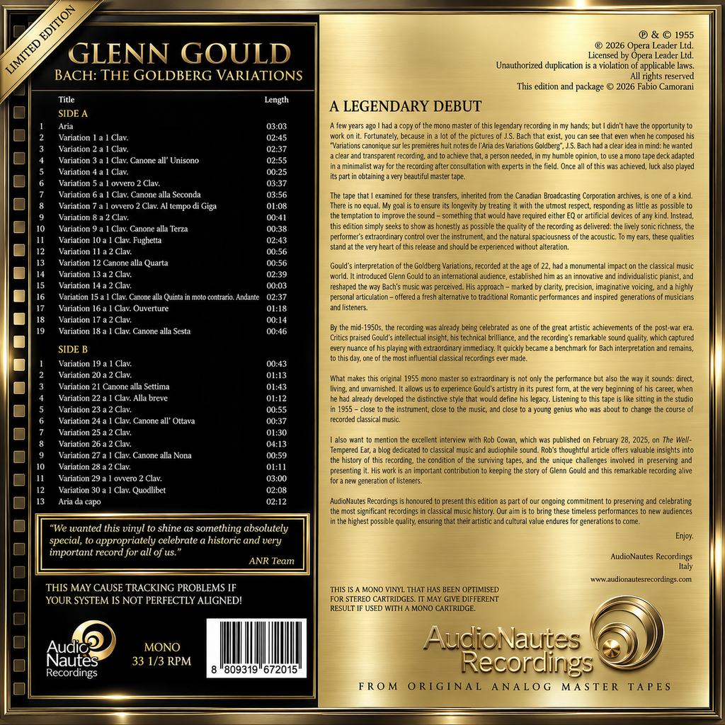 Glenn Gould - Bach: The Goldberg Variations [LP]