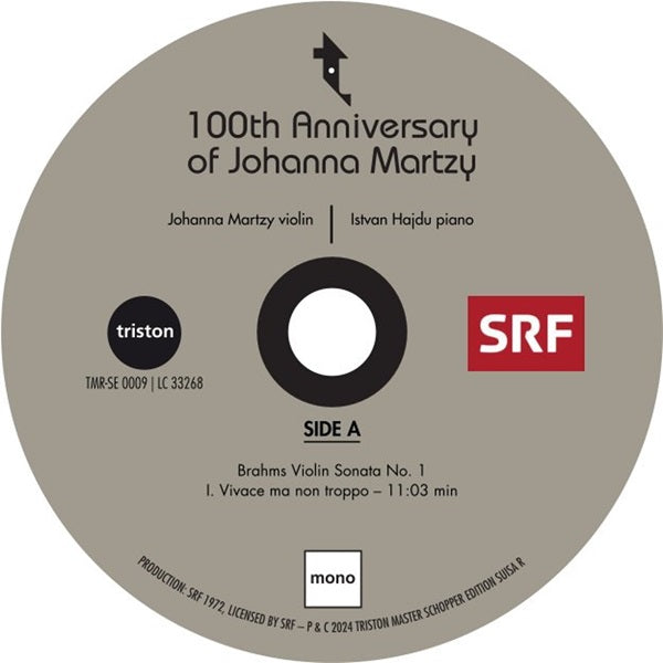 Johanna Martzy - Violin Sonatas Brahms No 1 – The Sound Of Tape