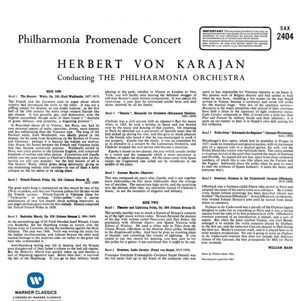 Philharmonia Promenade Concert - Philharmonia Orchestra, Herbert von Karajan