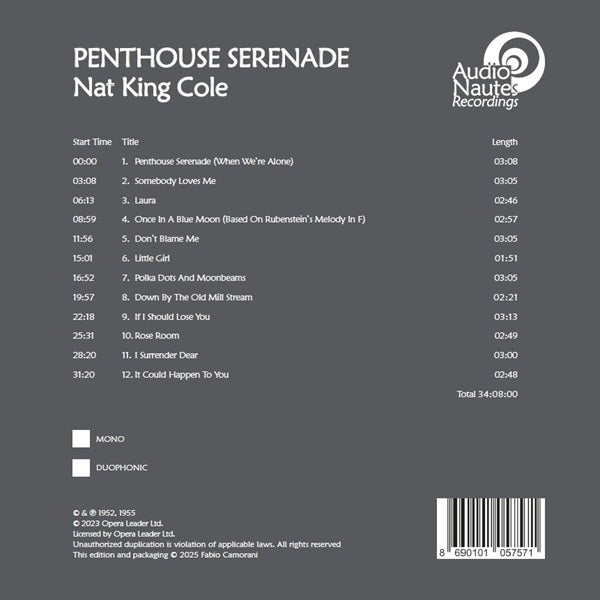 Nat King Cole - Penthouse Serenade [AAA Master Reel Tape]