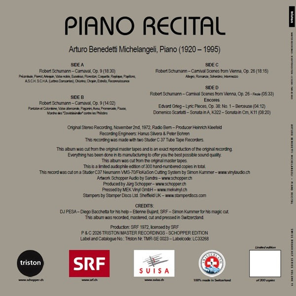 Arturo Benedetti Michelangeli - Piano Recital