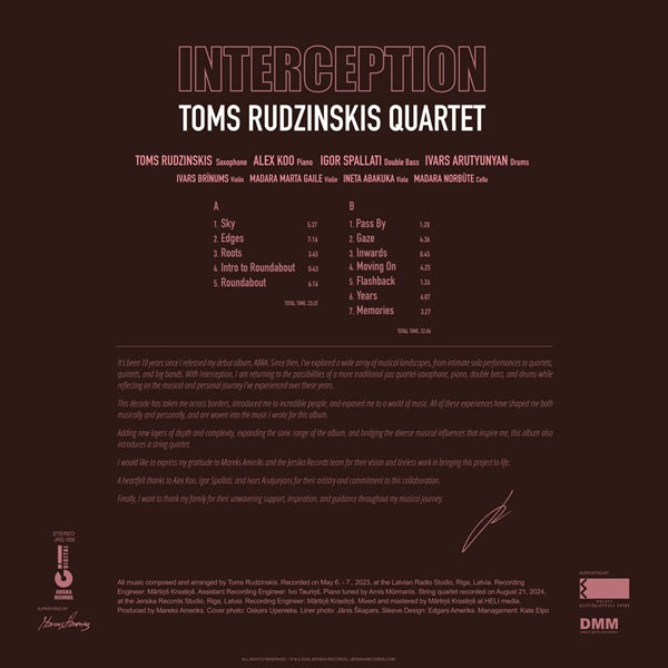 Toms Rudzinskis Quartet - Interception 