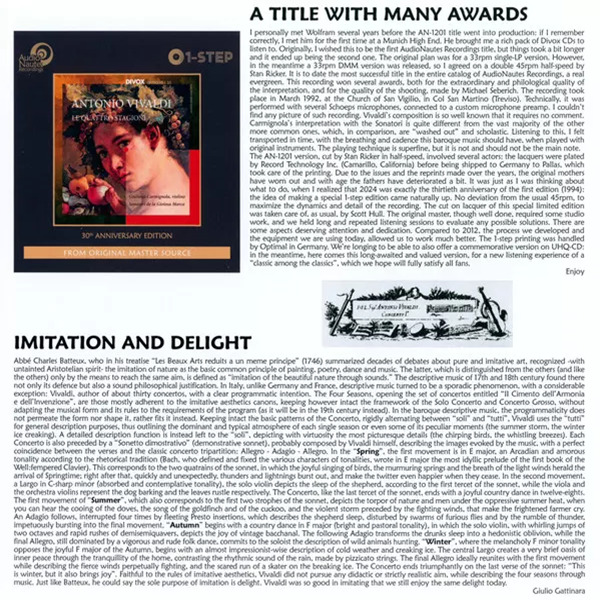 Antonio Vivaldi - Le Quattro Stagioni [1-STEP 2xLPs]